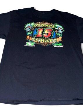Men’s Donny Schatz Double Sided Graphic Racing Shirt Skulls Size L